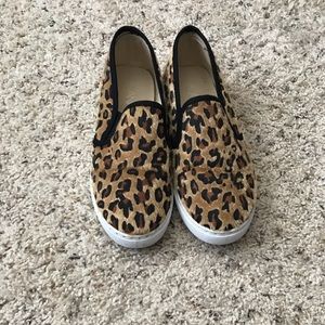Leopard slip on sneakers